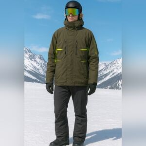 Orage Riders Edge Large Sporty Perforamce Ski Snowboard Waterproof Cargo Jacket